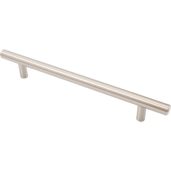 Bar Cabinet Pull, 160 Millimeters, 220mm Overall Length, Satin Nickel by Stone H