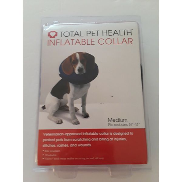 Inflatable Pet Collar Sz M. Prevents Scratching,Biting @ Injuries, Stitches, Etc