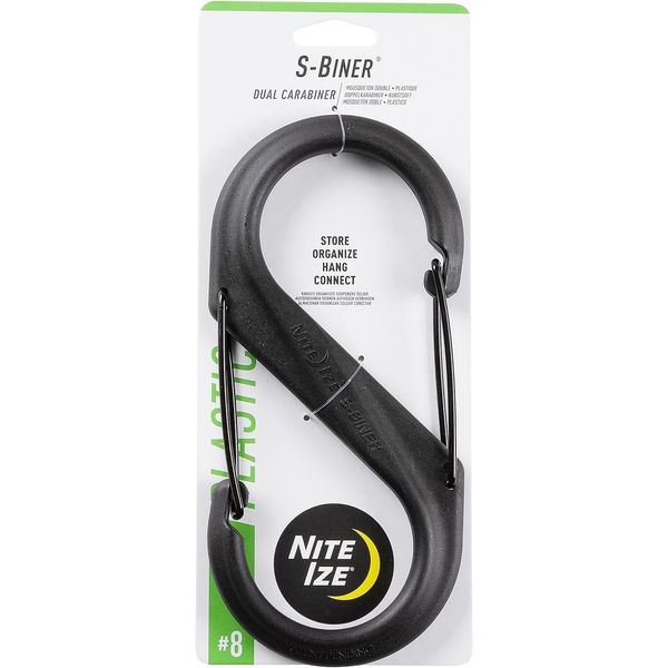 NITEIZE S-BINER PLASTIC #8 BG/BLACK