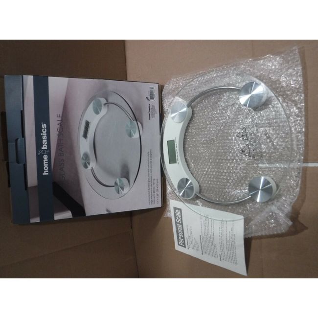 Home Basics Glass Bathroom Round Digital Scale