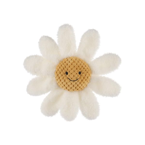 Apricot Lamb Baby Lovey Daisy Soft Rattle Toy, Plush Stuffed Flowers for Newborn Soft Over 0 Months (White Daisy, 8.5 Inches)