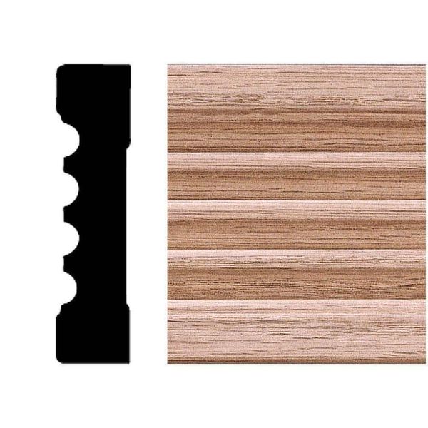 HOUSE OF FARA Fluted Casing Moulding 3/4" x 3" x 8' Oak Wood Easy to Install