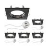 ledscom.de 5 Pieces Ceiling recessed Frame RIR recessed Frame Black matt Angular (LED/Halogen/GU10/MR16/PAR16/50mm) incl. GU10 Socket