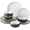 Ceramic Dinnerware Sets, 12 Piece Luxury Bone China Dishware Sets, Green Dishes
