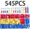 545PCS Assorted Insulated Electrical Wire Connector Kit Crimp Spade Terminal