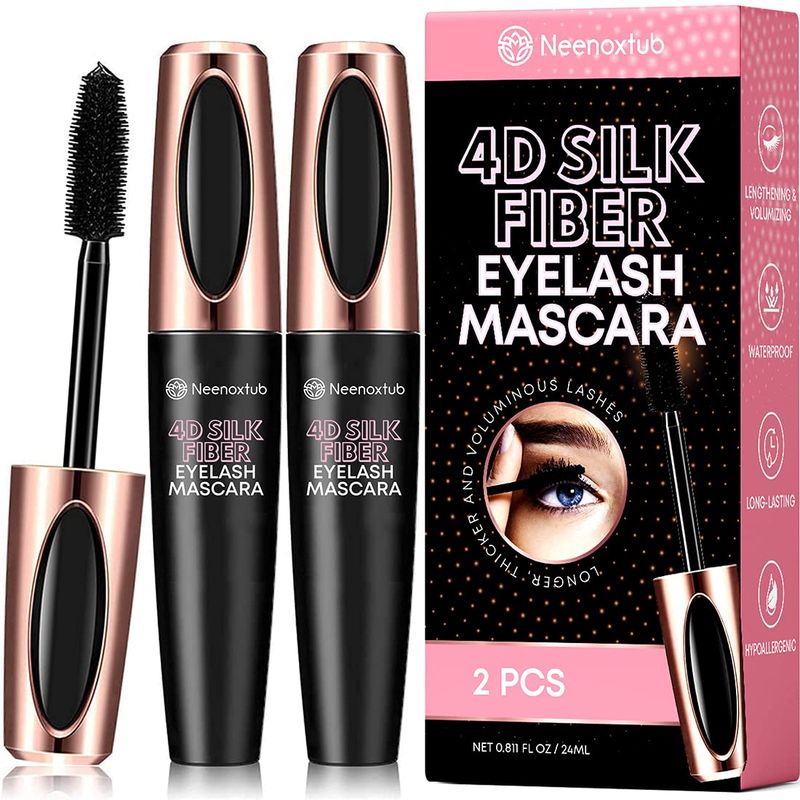 Neenoxtub 4D Silk Fiber Lash Mascara, Lengthening and Thick, Long Lasting, Waterproof & Smudge-Pr...