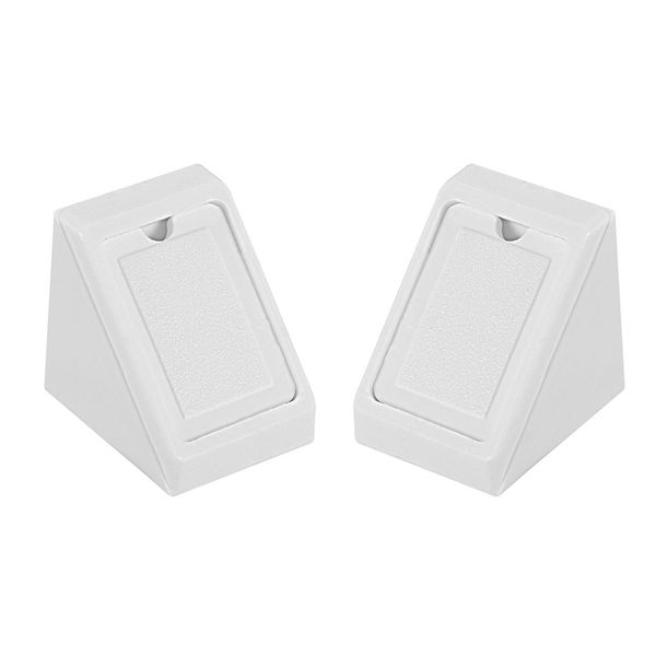 sourcing map Plastic Corner Braces, Shelf Cabinet Door 90 Degree 2 Holes Angle Brackets with Cover Cap White, Pack of 50