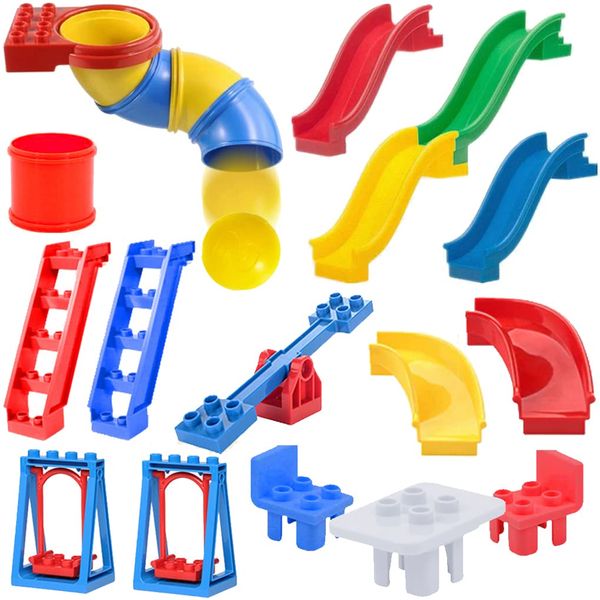 Liberty Imports 24 PCS Big Building Blocks Playground Accessories Set, Early STEM Learning Creative Building Toy Bricks for Toddlers, Kids - Compatible with Duplo