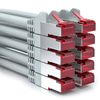 deleyCON 10 x 1 m CAT6 Patch Cable S/FTP PIMF Shielding CAT-6 RJ45 Network Cable Ethernet Cable LAN DSL Switch Router Modem Access Point Patch Panels – Grey