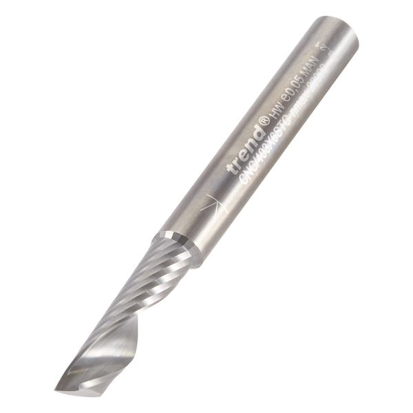 Trend CNC O Flute Spiral Up-Cut CNC Router Cutter, 6mm Shank, 6mm Cut Diameter & 22mm Cut Length, Solid Tungsten Carbide, CNC/403X6STC