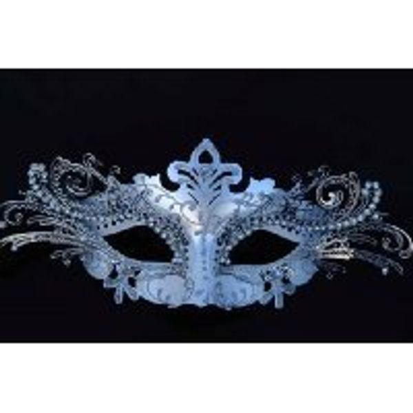 LASER CUT MARDI GRAS Silver Masquerade Mask