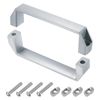 sourcing map 2 Pack Rectangular Pull Handle, 180mm/7.1" Hole Center Aluminium Alloy Door Handle Modern Drawer Pull for Drawer Cabinets Gate Garages, Silver