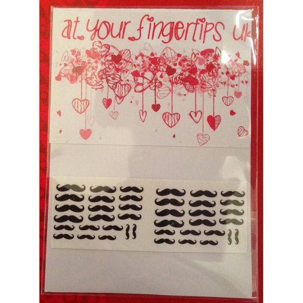 Fat-cat-zcopy-catz 12x Small sheets Black Moustache Nail art stickers, decal, various designs (200+ stickers)