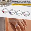 PROSILVER Sterling Silver Ring Aquamarine Ring Celtic Rings Engagement Ring March Birthstone Ring