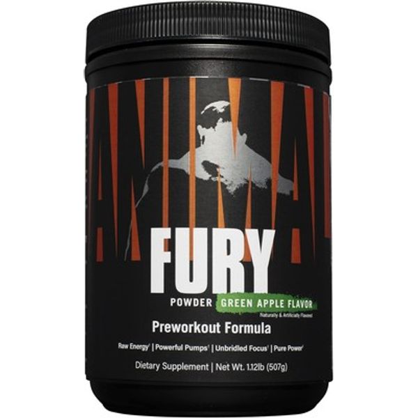 Animal Fury Pre Workout Powder - Energy and Focus Supplement with 5g BCAA, 350mg