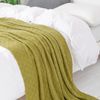 BOURINA Textured Solid Soft Sofa Throw Couch Cover Knitted Decorative Blanket,Olive Green, 127x152cm