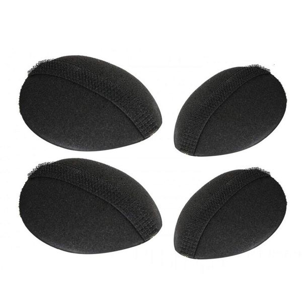 4Pcs(2 Large+2 Small) Sponge Bump It Up Volume Hair Stick Pad Hair Base Styling Insert Tool Hair Bun Maker Hair Accessories(Black)