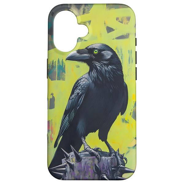 Raven Punk Grunge Spiked Stump Case for iPhone 16