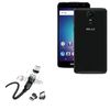 BoxWave Cable Compatible with BLU Studio XL 2 - MagnetoSnap AllCharge Cable, Magnet Charging Cable USB Type-C Micro USB - Jet Black