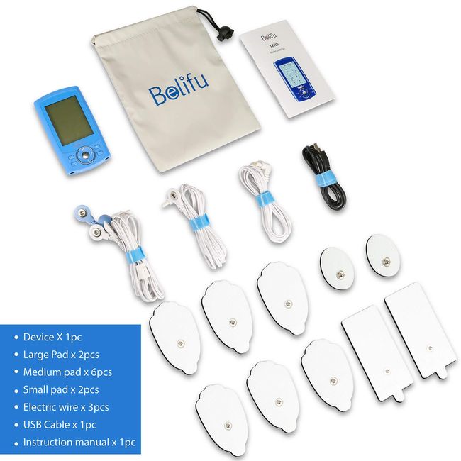  Belifu Dual Channel TENS EMS Unit 24 Modes Muscle