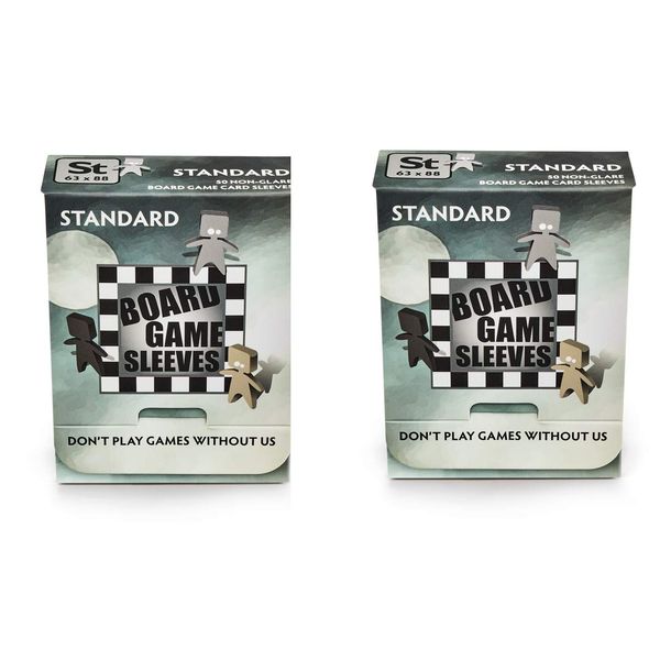 2 Packs Arcane Tinmen Non-Glare Board Game Sleeves 50 ct Standard Size Card Sleeves Individual Pack