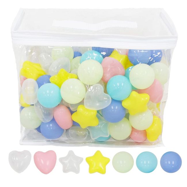 Hugmuu Color Balls, 2.2 inches (5.5 cm), 2.4 inches (6 cm), Ball Pool, Mixed Color Balls, Balls, Fashionable, Ball for Ball Pools (100 Pieces, Mixed)