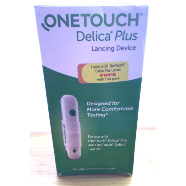 OneTouch Delica Plus Lancing Device & 25's Free Lancets With Free Ship Exp:2/28