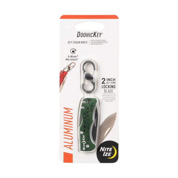 Nite Eyes Doo Hicky Keychain Knife, Green, Small 50618