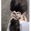 Scrunchie Hidden Big, Elegant, Stitching, Lurex, Mat, Hair Accessory, Magic Style, Navy Blue