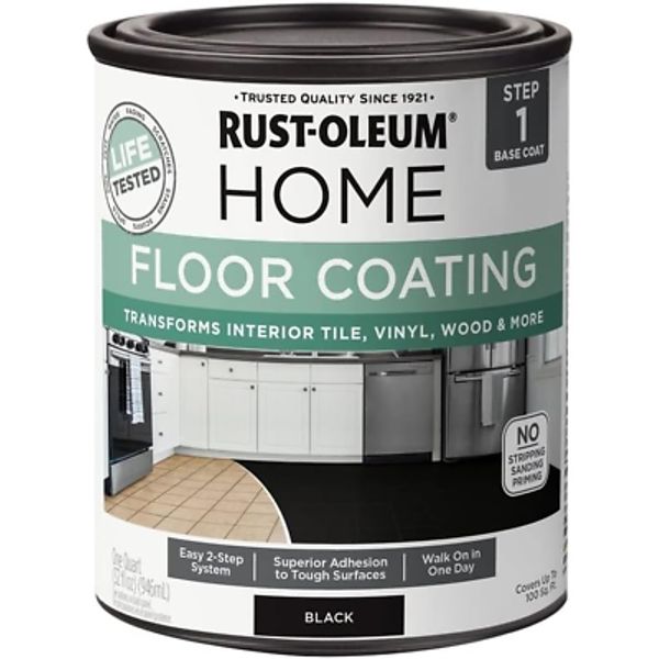 Rust-Oleum Watercolor 365930 Floor Coating Base Coat Black Quart