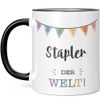 JUNIWORDS Tasse, Bester Stapler der Welt, Schwarz (5720490)