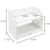 White Cutout Scrollwork Design Desktop Bookshelf, Stationery Organizer Shelf