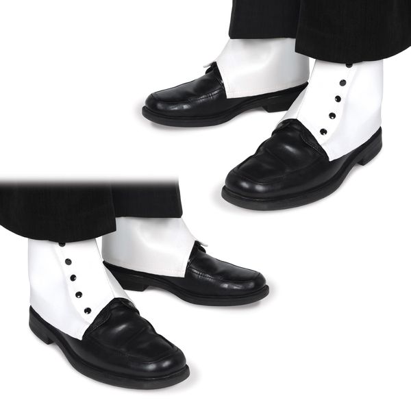 Beistle 60055, 2 Pairs White Spats, Plastic