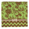 YouCustomizeIt Personalized Green & Brown Toile & Chevron Washcloth