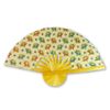 Folding Bamboo Hand Fan - Thai Elephant Fabric - Cream