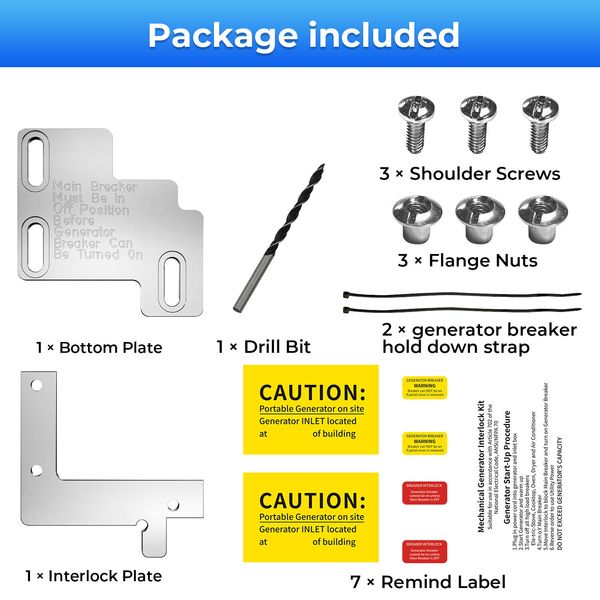 Generator Interlock Kit For Eaton/Cutler Hammer BR Serie 150 200 Amp Panel