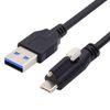chenyang USB 3.0 to USB C Locking Connector Data Cable with Panel Mount Screw for Industrial Camera 4.9M