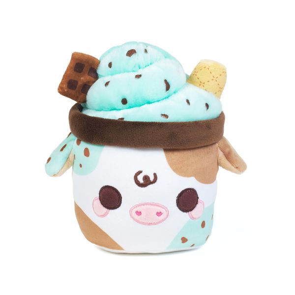 Cuddle Barn PlushGoals - Mint Chocolate Chip Mooshake | Super Soft Kawaii Scented Stuffed Animal Plush Toy, 7 inches