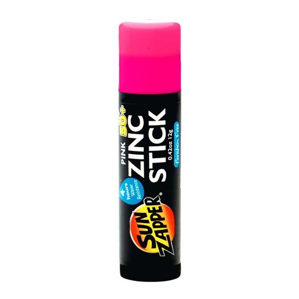 Sun Zapper Zinc Oxide Sunscreen Stick Mineral Pink SPF 50+ Water Resistant fo...