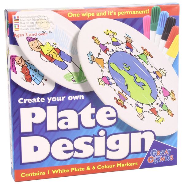 Great Gizmos Create Your Own Plate Design with Pens,White