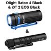 Olight Baton 4 Black 1300 Lum Rechargeable Flashlight & I3T 2 EOS Black Light