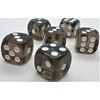 Dice4friends 70732 - Würfelset D6 Transparent: Black (12)