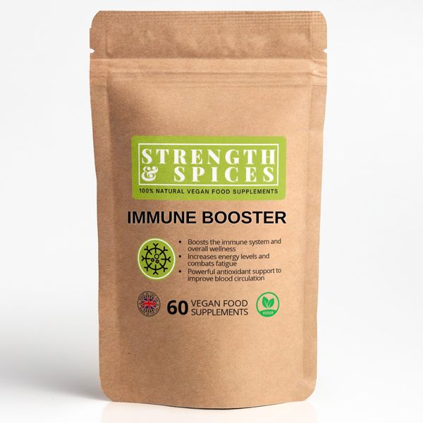 Strength & Spices Immune System Booster, Turmeric and Black Pepper with Moringa Powder, and Maca, Antioxidant-Rich Blend to Improve Immune Functions and Overall Wellness, 1000mg, 60 Capsules, Refill