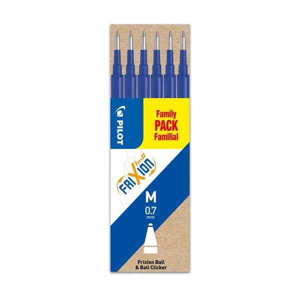 Pilot Frixion 0.7 mm Tip Pilot Refill for Rollerball Pen - Blue, 6 Count (Pack of 1)