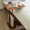 Aeroor Table, Solid Wood Table, Low Table with Drawers, Side Table, Sofa Table, C-Shaped Side Table, Cafe Table, Coffee Table, Side Table, Low Table, Stylish (Natural)