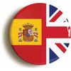 United Kingdom Spain Split Flag Fridge Magnet (Circular 2inch / 50mm Diameter)