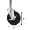 4" Casters with 2 Locking casters, 3/8" Bolt Size, 4-Pack