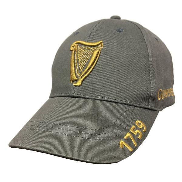 Guinness Harp Embroidered Charcoal Baseball Cap