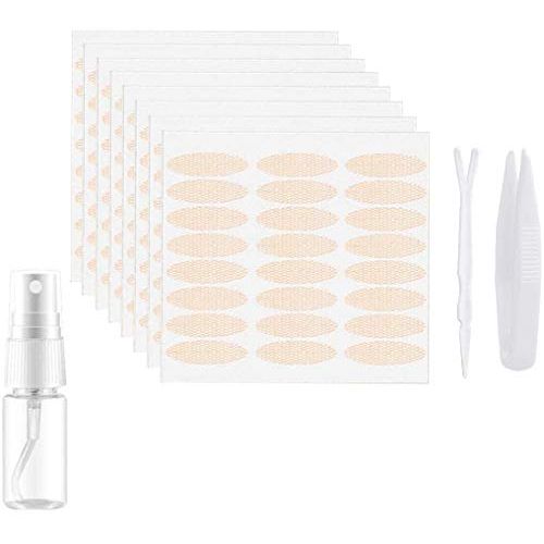 shefun JP170 Double Eyelid Mesh Tape, 384 Pieces, Adhesive with Water, Eyelid Crease, Strong Double-Sided Tape, Ultra Fine, Skin Color, Invisible Tape, Half Moon High Type