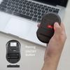 Perixx PERIMICE-802B Wireless Bluetooth Mouse - Portable Design for Windows, iOS, and Android Tablet - Black Rubber Black